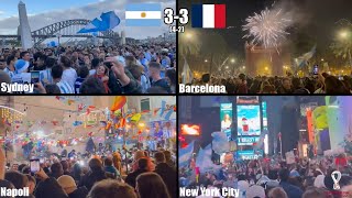 Crazy Argentina Fan Celebrations Around The World After Winning The World Cup FInal Against France [upl. by Aleehs]