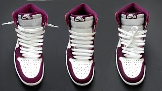 3 WAY HOW TO LACE NIKE AIR JORDAN 1 HIGH  Jordan 1 high lacing [upl. by Hamel85]