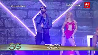 Maluma quotCorazónquot en vivo  Susana Giménez [upl. by Yleve]