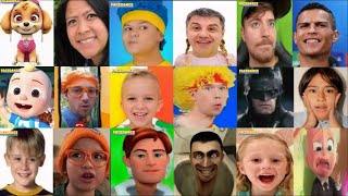 Blippi  Ryan’s World  Cocomelon  D Billions  Face Dance KulikiTaka MK Ball 8 [upl. by Aicella213]