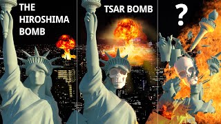 Simulation of nuclear explosions in New York Little boy TSAR bomb Fat man [upl. by Canty]