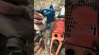 Chainsaw gasoline and motor oil adjustments [upl. by Rustie936]