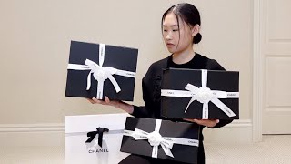 LUXURY DESIGNER UNBOXING amp TRY ON HAUL CHANEL AMINA MUADDI GUCCI RADO JACQUEMUS  JAIME XIE [upl. by Hanas]