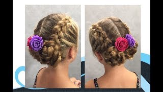 3 strengen op vlecht met knot 3 strand dutch braid with bun [upl. by Yzdnil]