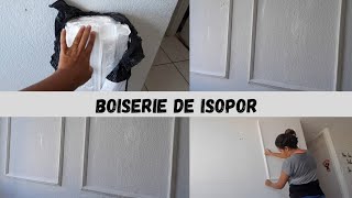 DIY  COLOQUEI BOISERIE NA PAREDE COM MENOS DE 3000  BOISERIE DE ISOPOR [upl. by Dulce]