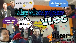 Welcome program of Oscar international college  Vlog  Rikesh × Stha Sagar [upl. by Fayre388]