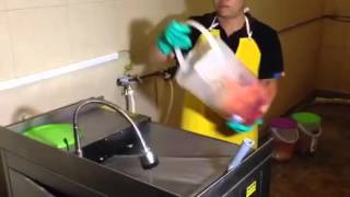 Man washes food waste for recycling machine [upl. by Meggie]