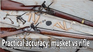 Practical accuracy of an original military flintlock rifle vs the musket [upl. by Yrrot]