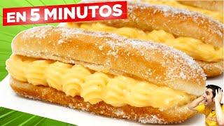 XUXOS de CREMA muy FÁCILES😍🌭😍 en solo 5 MINUTOS Receta de PEPITOS CHUCHOS SUSOS o RELÁMPAGOS  803 [upl. by Crescint]