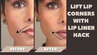 My Lip Lift Technique to Lift the CORNERS OF LIPS with lip liner [upl. by Gun]