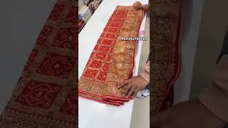 Premium handwork bandhej saree pure dola silk fabric shorts shortsfeed shortvideo [upl. by Lorelle]