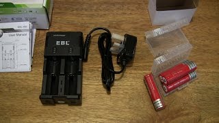 EBL Smart iQuick Battery Charger and 18650 LithiumIon Rechargeable Batteries [upl. by Phelan]