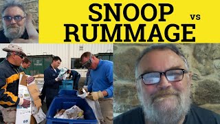 🔵 Rummage Meaning  Snoop Defined  Snoop and Rummage  Snoop Examples  Rummage Definition  ESL [upl. by Mady]