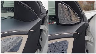 Stainless steel Car door inner Apillar speaker audio Cover Trim For Mercedes Benz S Class W222 [upl. by Nuawd]