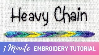 Heavy Chain Stitch 🪡 Quick StepbyStep Guide  Hand Embroidery Tutorial for Beginners [upl. by Jammie]