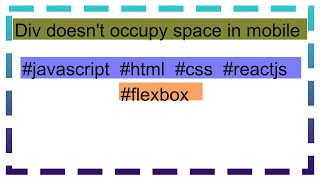 Div doesnt occupy space in mobile [upl. by Attehcnoc]