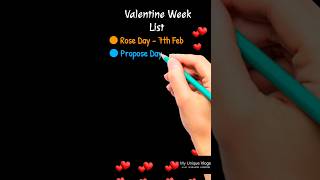 🌹Valentine week 2023 list Days and date Valentine week video status Happy Valentine Week part 2 [upl. by Kensell]