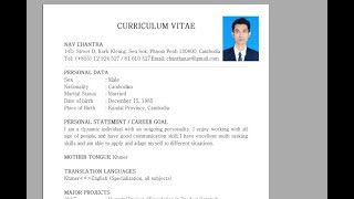 How to Insert Photo in Resume and CV  2018 [upl. by Septima554]