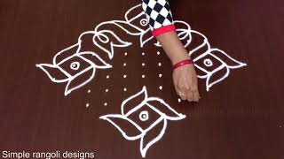 Small Dhanurmasam Muggulu for Beginners 13 X 1  Margazhi Kolam New Designs [upl. by Cindi]