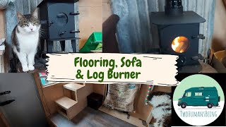 Horsebox Conversion Flooring Sofa amp Log Burner [upl. by Asilana]