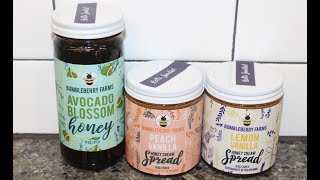 Bumbleberry Farms Avocado Blossom Honey Peach Vanilla amp Lemon Vanilla Honey Cream Spread [upl. by Odnam]