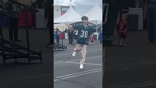 CJ Seidelmann killing it even with a cast on  Football Fest for Philadelphia Eagles boysdancetoo [upl. by Cora995]