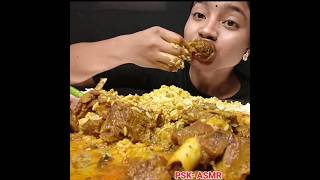 ASMR EATING SPICY MUTTON CURRY🔥 BASMATI RICE  shorts mukbangnasmreating mukbangasmr asmr [upl. by Nidak]