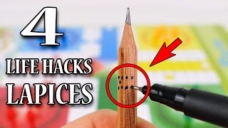 4 LIFE HACKS con LAPICES que DEBERIAS SABER  Trucos con lapices [upl. by Anieral]