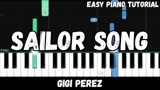 Gigi Perez  Sailor Song Easy Piano Tutorial [upl. by Yrrehc]