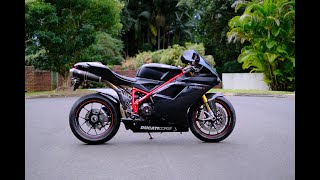 Black Ducati 1098S with Termignoni exhaust Startup and Revving [upl. by Cirederf]