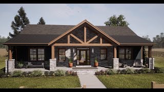 CRAFTSMAN HOUSE PLAN 717400001 WITH INTERIOR [upl. by True720]