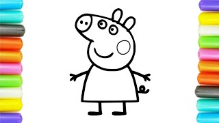 Coloring and Painting Peppa Pig 🐷🐖🐷 Coloring pages for kids and toddlers [upl. by Veejar]