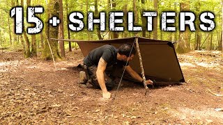 15 Shelters with a Tarp  Camping amp Bushcraft [upl. by Hilary]