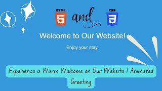 Experience a Warm Welcome on Our Website  Animated Greeting 🚀 5 Minutes Project [upl. by Kidder]