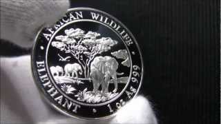 2012 Somalia Elephant 1 Oz Silver coin  African Wildlife 100 Shillings [upl. by Kaule]