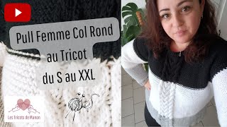 Pull Femme Col Rond au Tricot  Du S au XXL [upl. by Yelyah]