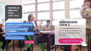 Cégep AndréLaurendeau  Admissions Tour 2  Ton meilleur plan B [upl. by Oremoh]