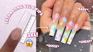 FINALLY 😍 3XL GEL X NAILS  EASY  DETAILED NAIL PREP  SPRING GARDEN NAIL ART [upl. by Pall]