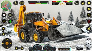 JCB Backhoe Loader Driving  Real JCB Snow Excavator Simulator  Android Gameplay [upl. by Anitniuq]