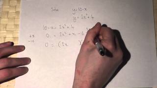 Quadratic Simultaneous Equations  the substitution method [upl. by Arikaahs]