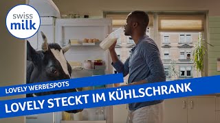 Kuh Lovely steckt in Charles Nguelas Kühlschrank  Werbespot  Swissmilk 2019 [upl. by Zetnom]