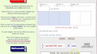 Bruchteile von Größen berechnen  Veranschaulichung auf realmathde [upl. by Oalsecnew]