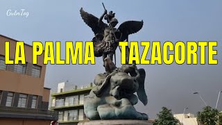 Tazacorte Archangel Michael defeating the satan on La Palma statue in ash Hidden message 3010 [upl. by Trenton30]