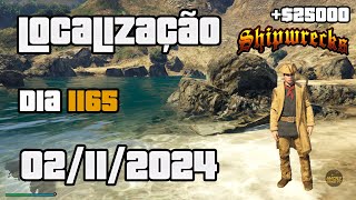 GTA ONLINE BAÚ DO TESOURO NÁUFRAGO LOCALIZAÇÃO FARRAPOS DE TRAJE SHIPWRECK DIA1165 02112024 [upl. by Yecniuq]