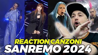 REACTION ALLE CANZONI DI SANREMO 2024 [upl. by Idoc]