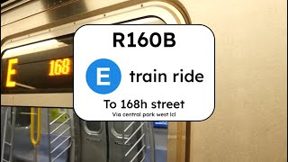 R160B 🅔 train ride to 168th street [upl. by Adna342]