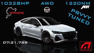 AUDI RS7 ABT PRVVY TUNED VS NÜRBURGRING ASSETTO CORSA [upl. by Ilehs]