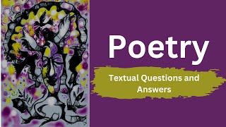 Poetry  Textual Questions and Answers STD10 [upl. by Ohcamac]