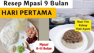 Resep Nasi Tim Bayi 9 Bulan  Mpasi Penambah Berat Badan Bayi [upl. by Siuqaj]