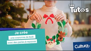 Tuto  Je crée une couronne de Noël avec des perles à repasser [upl. by Beitch]